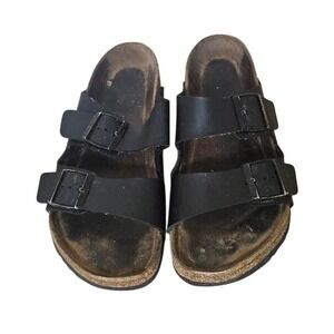 Birkenstock Arizona Two Strap Sandals Women EU 40 US 9-9.5 Black Slides Boho